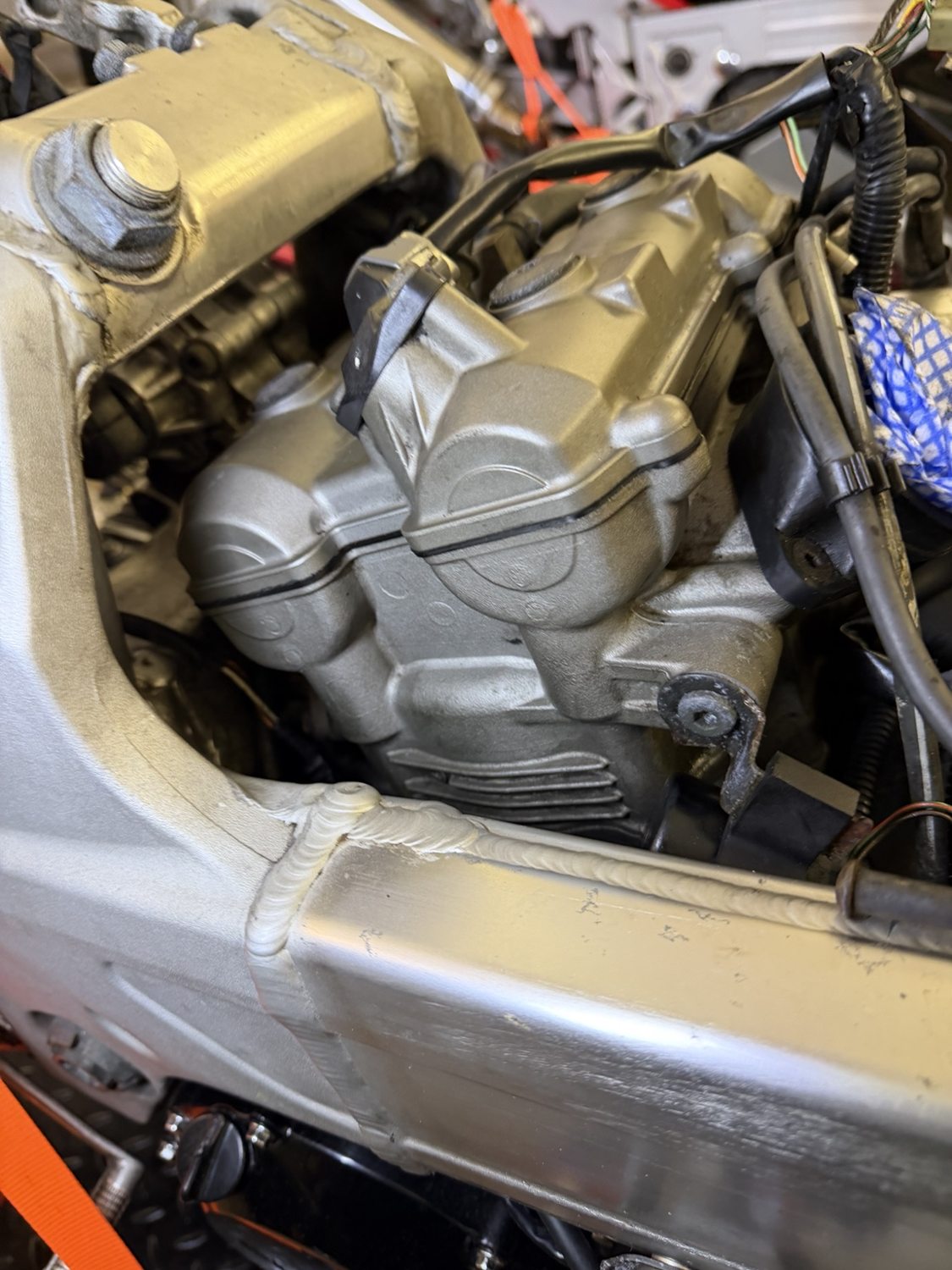Engine cleaning progress