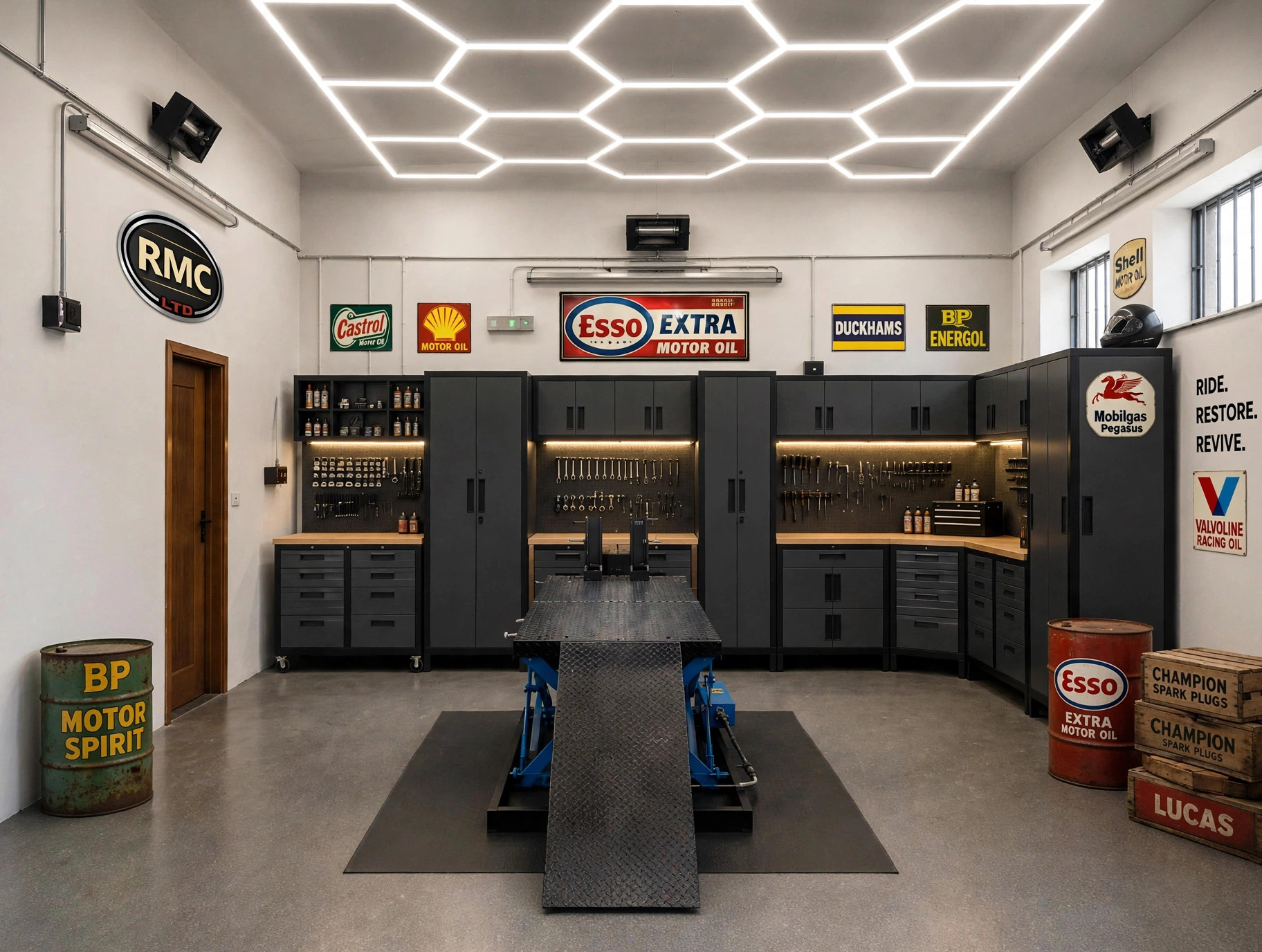 The Revival Moto Co workshop